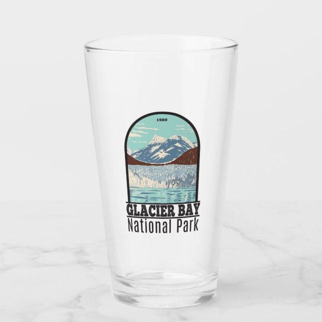 Glacier Bay National Park Alaska Vintage Glass (Front)