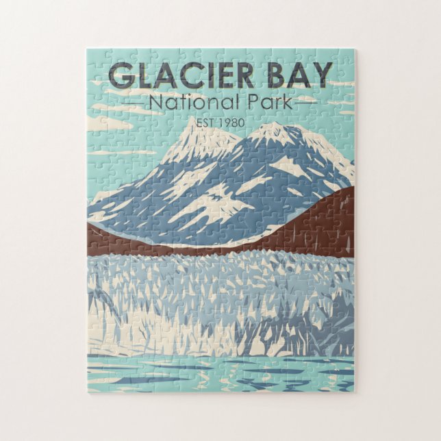 Glacier Bay National Park Alaska Vintage  Jigsaw Puzzle (Vertical)