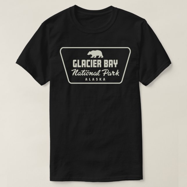 Glacier Bay National Park Bear Badge Tan T-Shirt (Design Front)