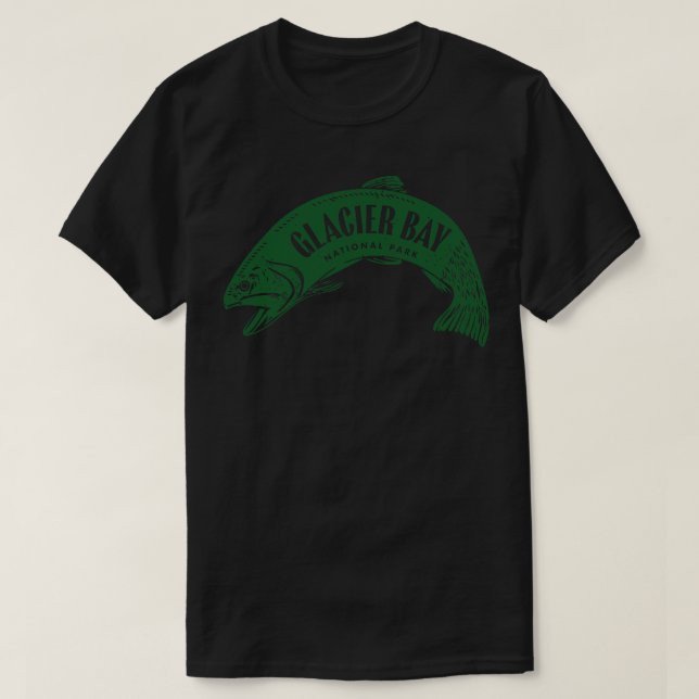 Glacier Bay National Park Fish Green T-Shirt (Design Front)