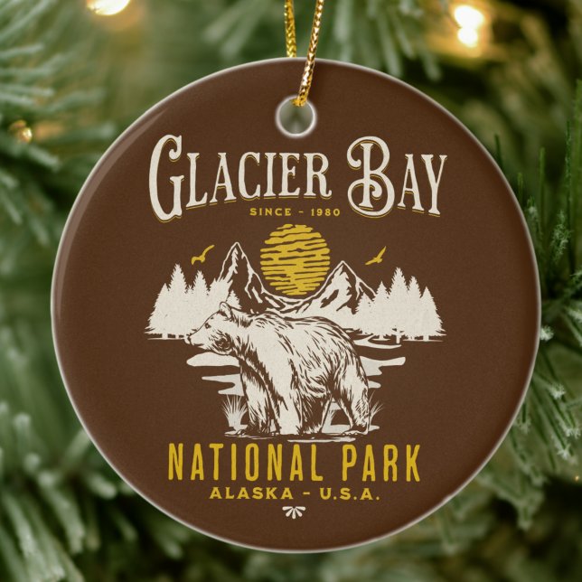 Glacier Bay National Park Forest Landscape Ceramic Tree Decoration (Creator Uploaded)