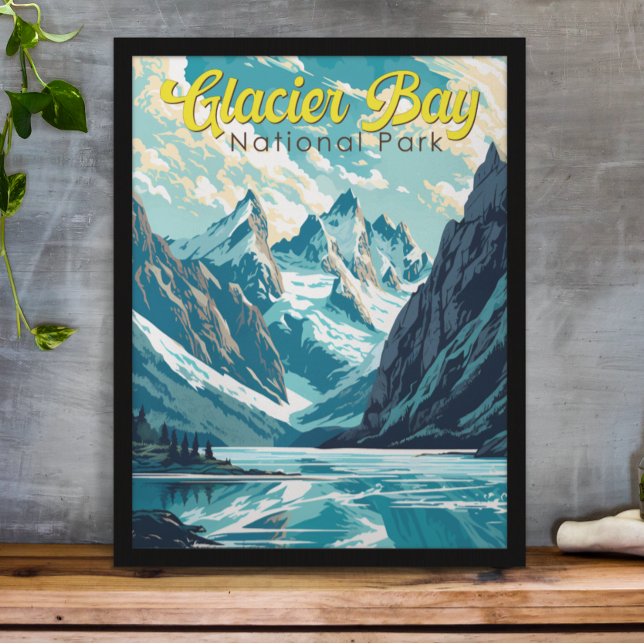 Glacier Bay National Park Illustration Retro Poster (Creator Uploaded)