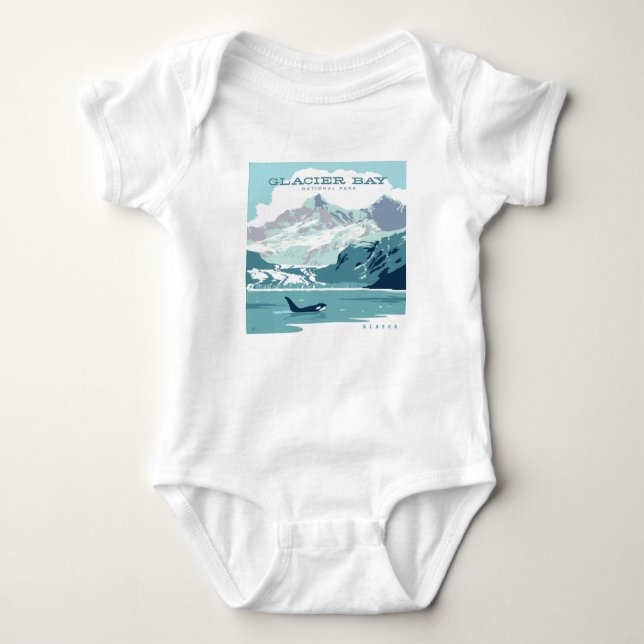 Glacier Bay National Park | Orca Baby Bodysuit (Front)