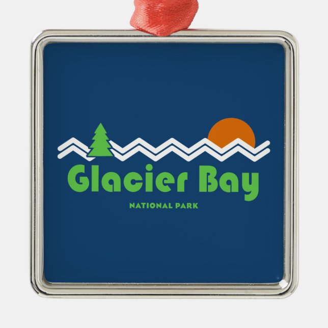 Glacier Bay National Park Retro Metal Tree Decoration (Front)