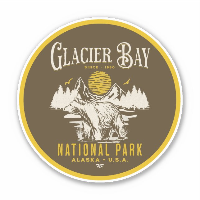 Glacier Bay National Park Retro Nature Scene (Front)
