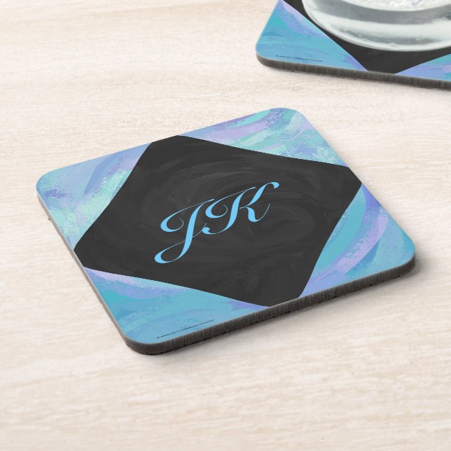 Glacier Blue Monogram Coaster (Left Side)
