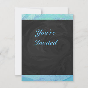 Glacier Blue Monogram Invitation