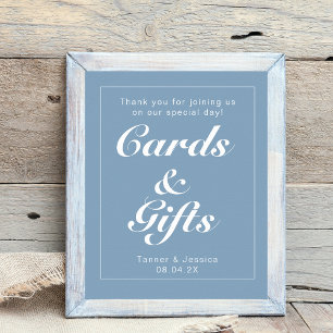 Glacier Blue & White Modern Wedding Sign