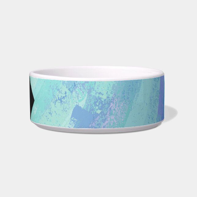 Glacier Blue with Black Monogram Bowl (Right)