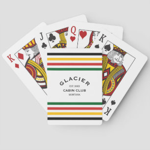 Glacier Cabin Club Custom Crest Park Stripe Playing Cards