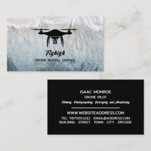 Glacier Drone Silhouette, Drone Pilot Business Card