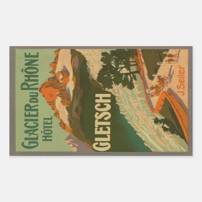 Glacier du Rhône Hotel Rectangular Sticker (Front)