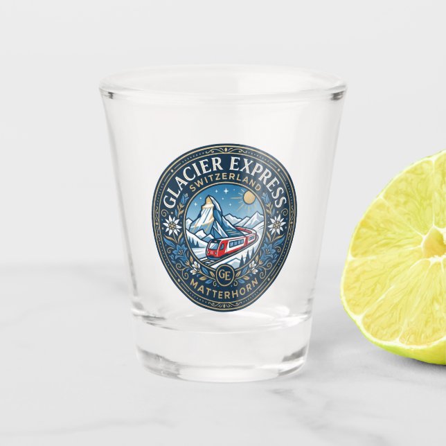 Glacier Express & Matterhorn, Switzerland Shot Glass (Front)