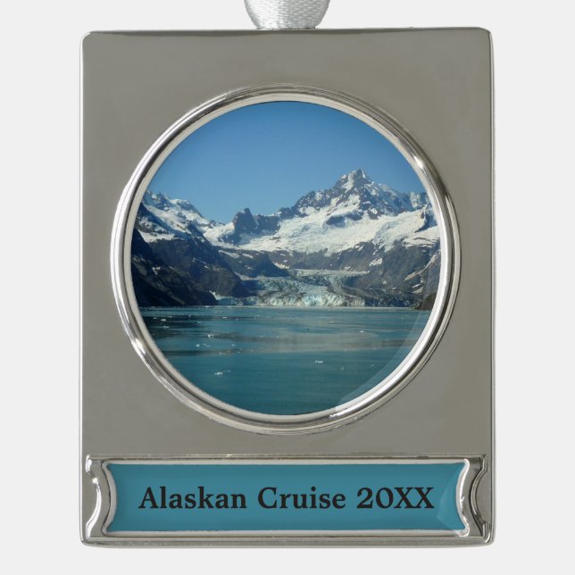 Glacier-Fed Waters of Alaska Silver Plated Banner Ornament (Front)