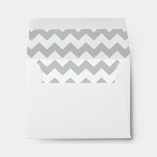 Glacier Grey White Chevron Pattern Envelopes (Back (Bottom))