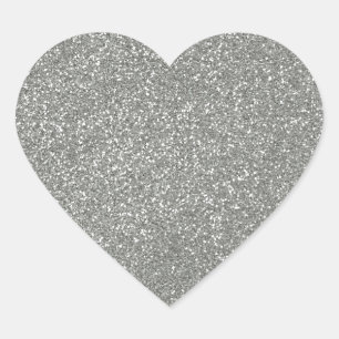 Glacier Grey with faux Glitter Heart Sticker