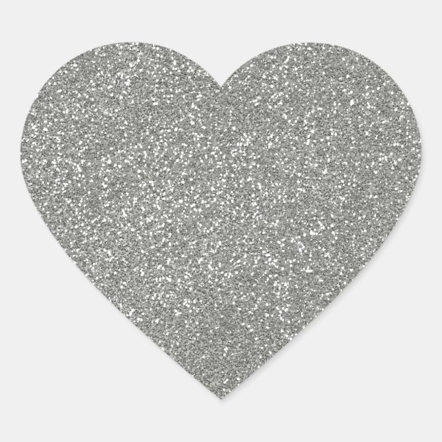 Glacier Grey with faux Glitter Heart Sticker (Front)