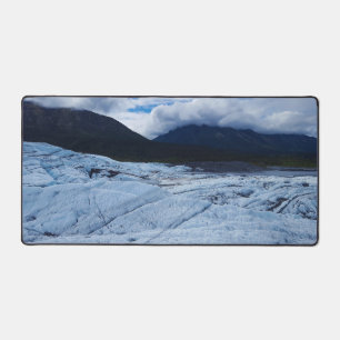 Glacier Ice Field Landscape with Mountain Views Desk Mat