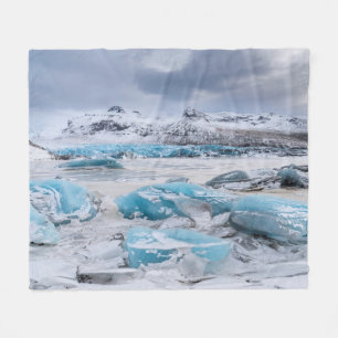 Glacier Ice landscape, Iceland Fleece Blanket