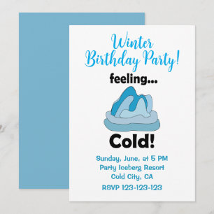 Glacier Iceberg Feeling Cold Winter Birthday Invitation