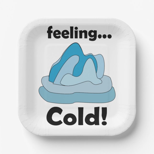 Glacier Iceberg Feeling Cold Winter Party Paper Plate (Front)