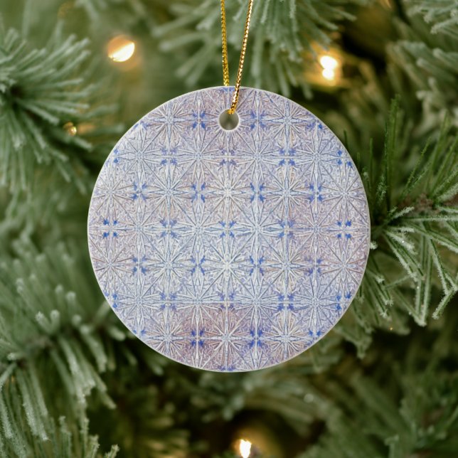 Glacier Lace — Delicate Snowflake Pattern Ceramic Tree Decoration (Tree)