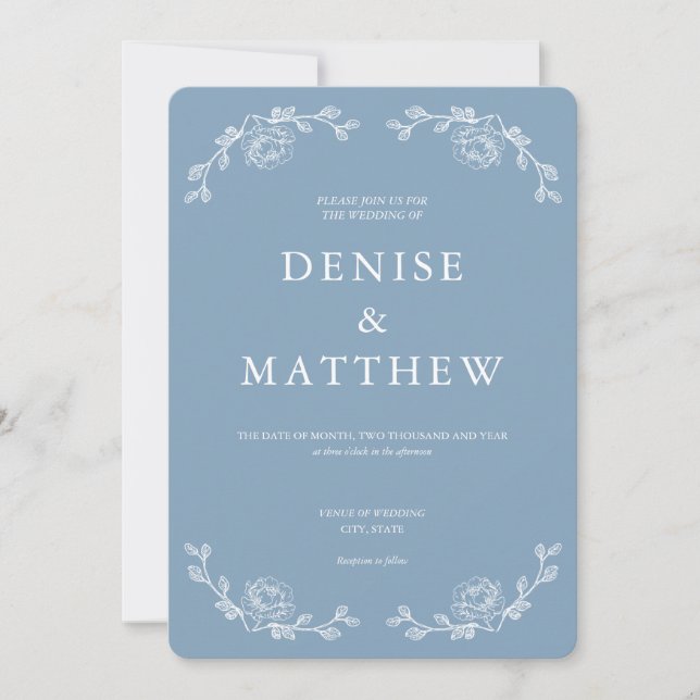 Glacier Lake Coloured Wedding Invitation (Front)