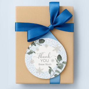 Glacier Leopard Print Pattern Classic Round Sticker