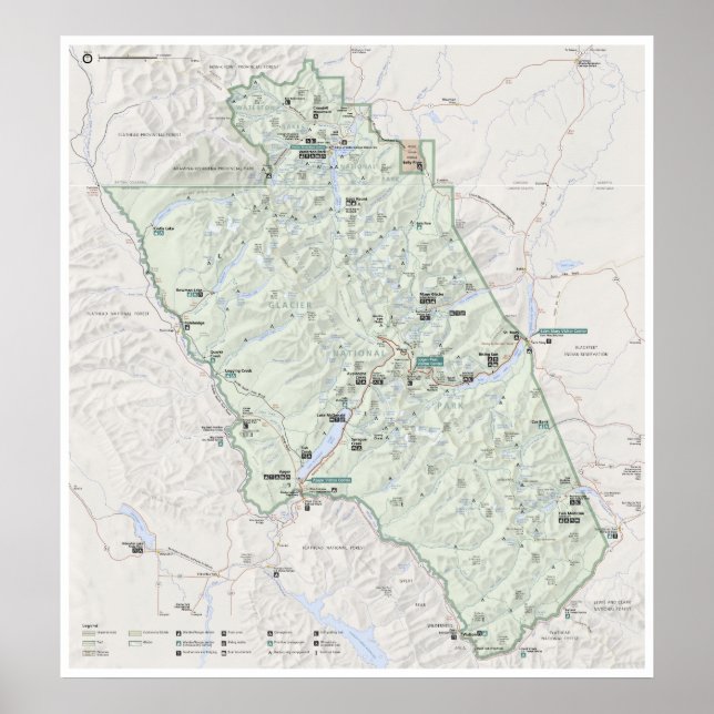 Glacier (Montana) map poster (Front)