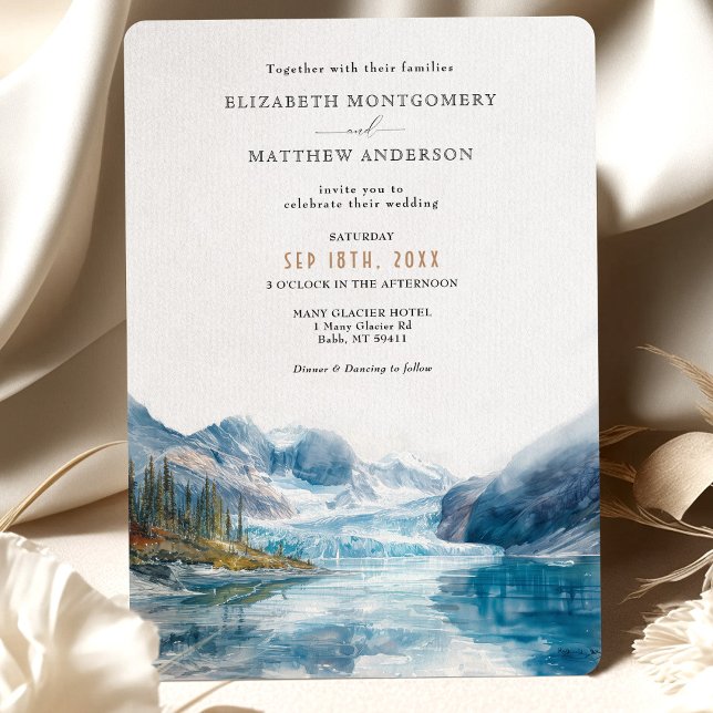 Glacier Mountains Montana Wedding Invitation (Creator Uploaded)