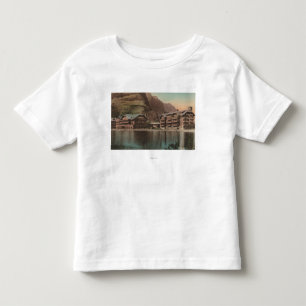 Glacier, MT - View of the Many Glacier Hotel Toddler T-Shirt