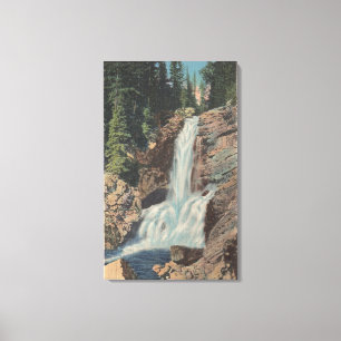 Glacier, MT - View of Trick Falls & Medicine Canvas Print