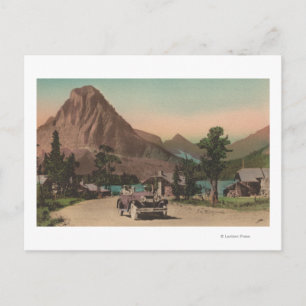 Glacier, MT - View of Two Chalets & Mt. Rockwell Postcard