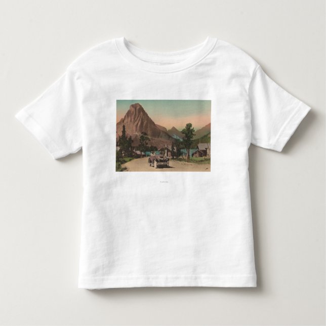 Glacier, MT - View of Two Chalets & Mt. Rockwell Toddler T-Shirt (Front)