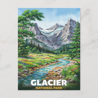 Glacier National Park Alpine Meadow Travel Postcard