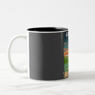 Glacier National Park at Night Vintage Minimal Ret Two-Tone Coffee Mug