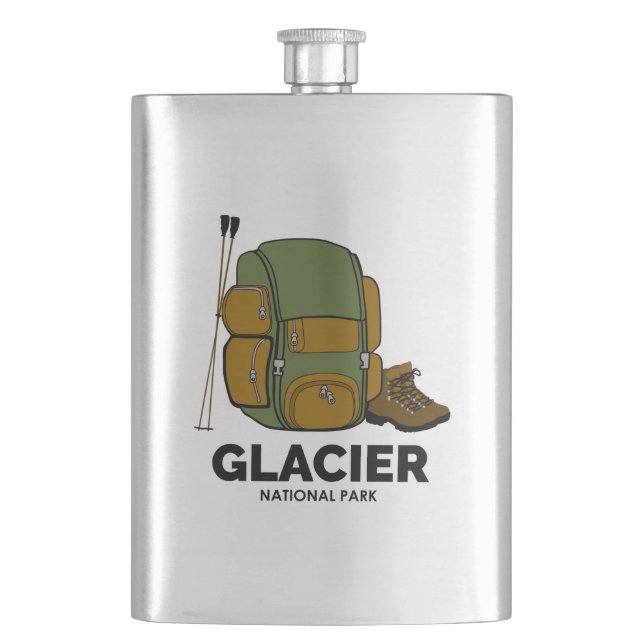 Glacier National Park Backpack Hip Flask (Front)