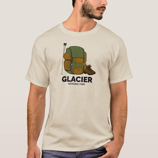 Glacier National Park Backpack T-Shirt (Front)