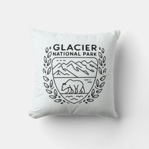 Glacier National Park Bear Emblem Cushion