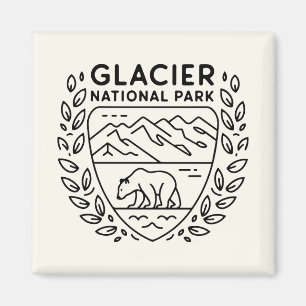Glacier National Park Bear Emblem Magnet