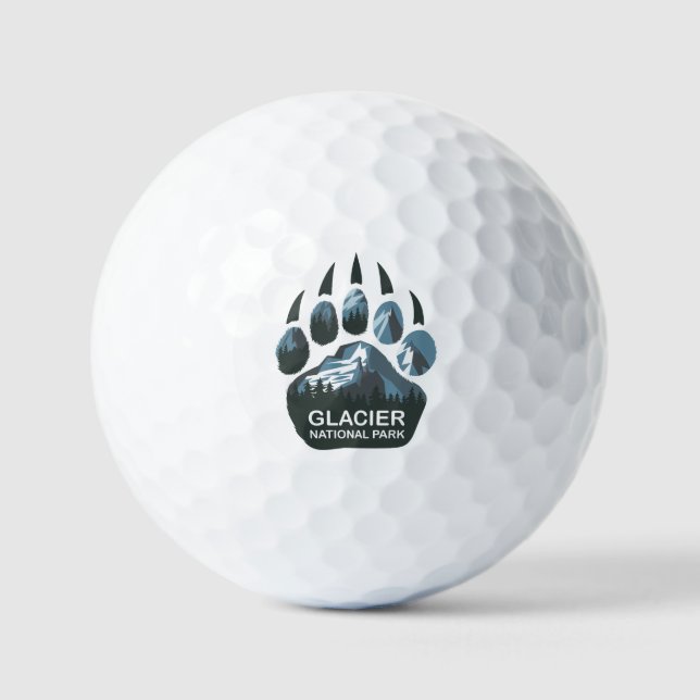 Glacier National Park Bear Paw Golf Balls (Front)