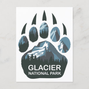 Glacier National Park Bear Paw Holiday Postcard