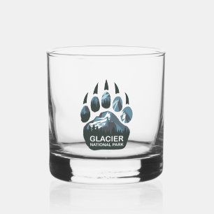 Glacier National Park Bear Paw Whiskey Glass
