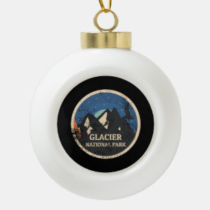 Glacier National Park Ceramic Ball Christmas Ornament