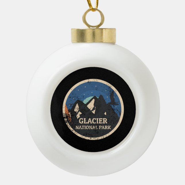 Glacier National Park Ceramic Ball Christmas Ornament (Front)