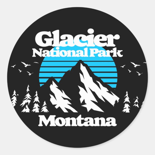 Glacier National Park Classic Round Sticker (Front)