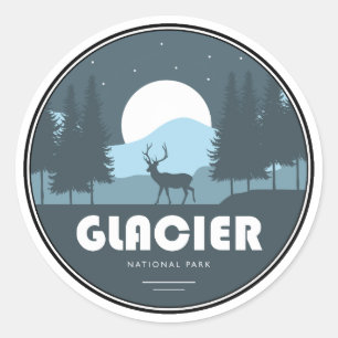 Glacier National Park Deer Classic Round Sticker