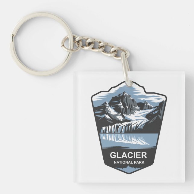 Glacier National Park Emblem Key Ring (Front)