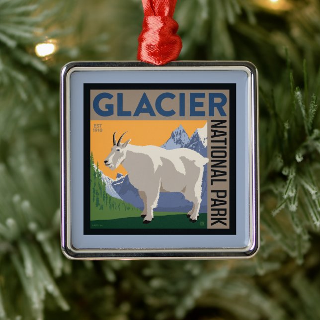 Glacier National Park | Goat Metal Tree Decoration (Tree)