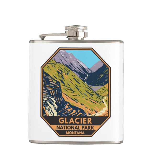 Glacier National Park Going to the Sun Road  Hip Flask (Front)